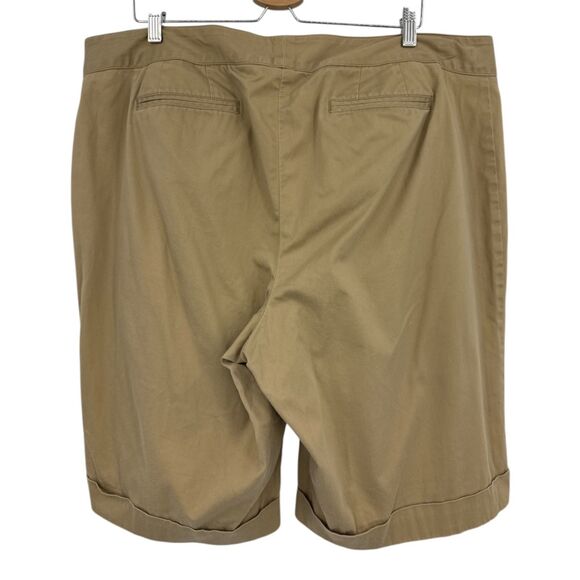 Lane Bryant Khaki Bermuda Shorts Size 22 womens plus twill bottoms - Picture 2 of 5
